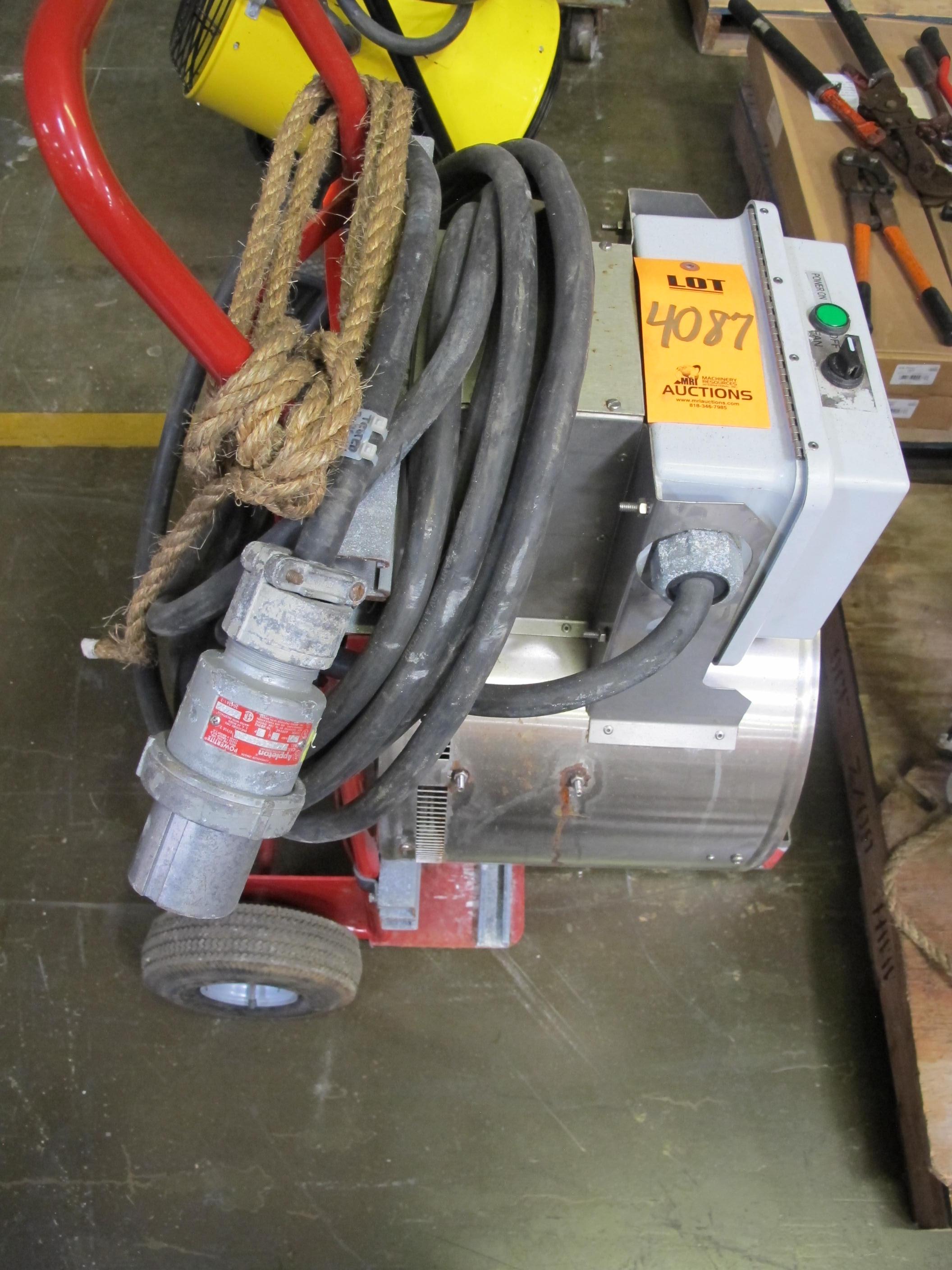 LOT TO INCLUDE: (1) MARLEY ENGINEERED PRODUCTS, PORTABLE HEATER/BLOWER, MODEL #W2000483CTL, (1) FOSTORIA HEAT WAVE 30 PORTABLE HEATER, 3 PHASE, 480 V, 60 HZ. LOADING & HANDLING FEE $15-4087